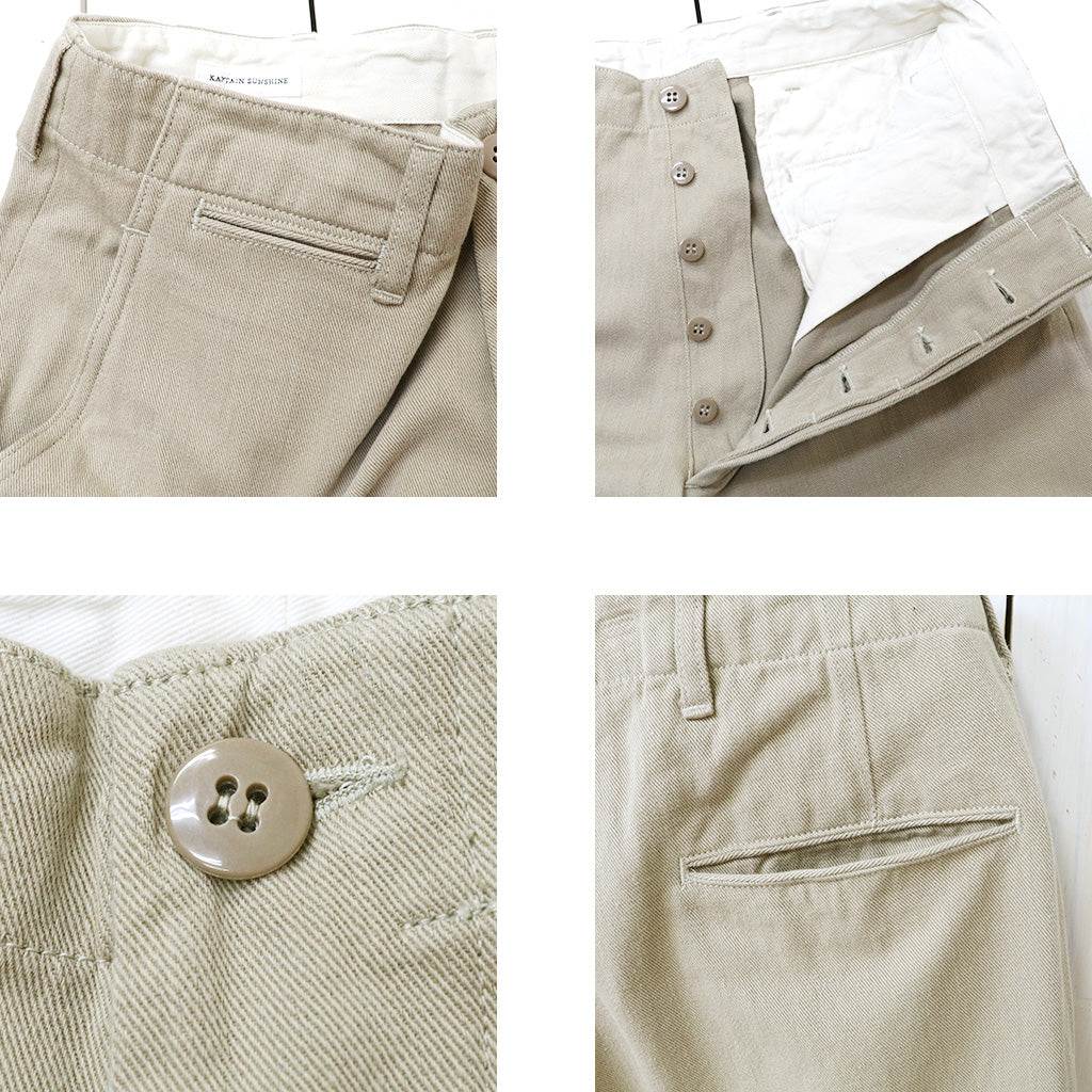 Kaptain Sunshine : Cotton Drill Officer Pants (KHAKI)