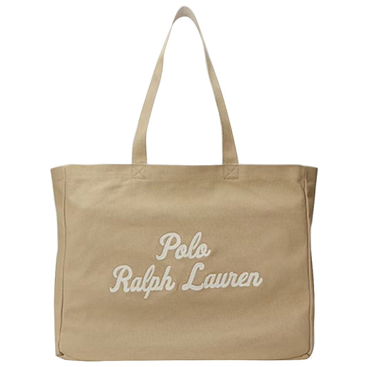 POLO RALPH LAUREN : エンブロイダリー キャンバス トート (LIGHT BEIGE)