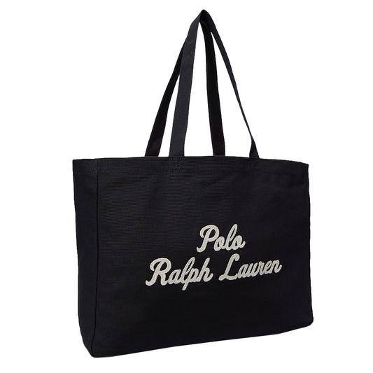 POLO RALPH LAUREN : エンブロイダリー キャンバス トート (BLACK)