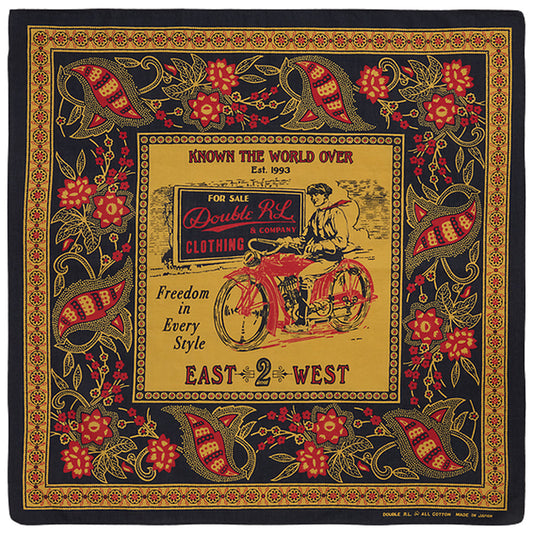 Double RL : MOTORCYCLIST-PRINT COTTON BANDANA