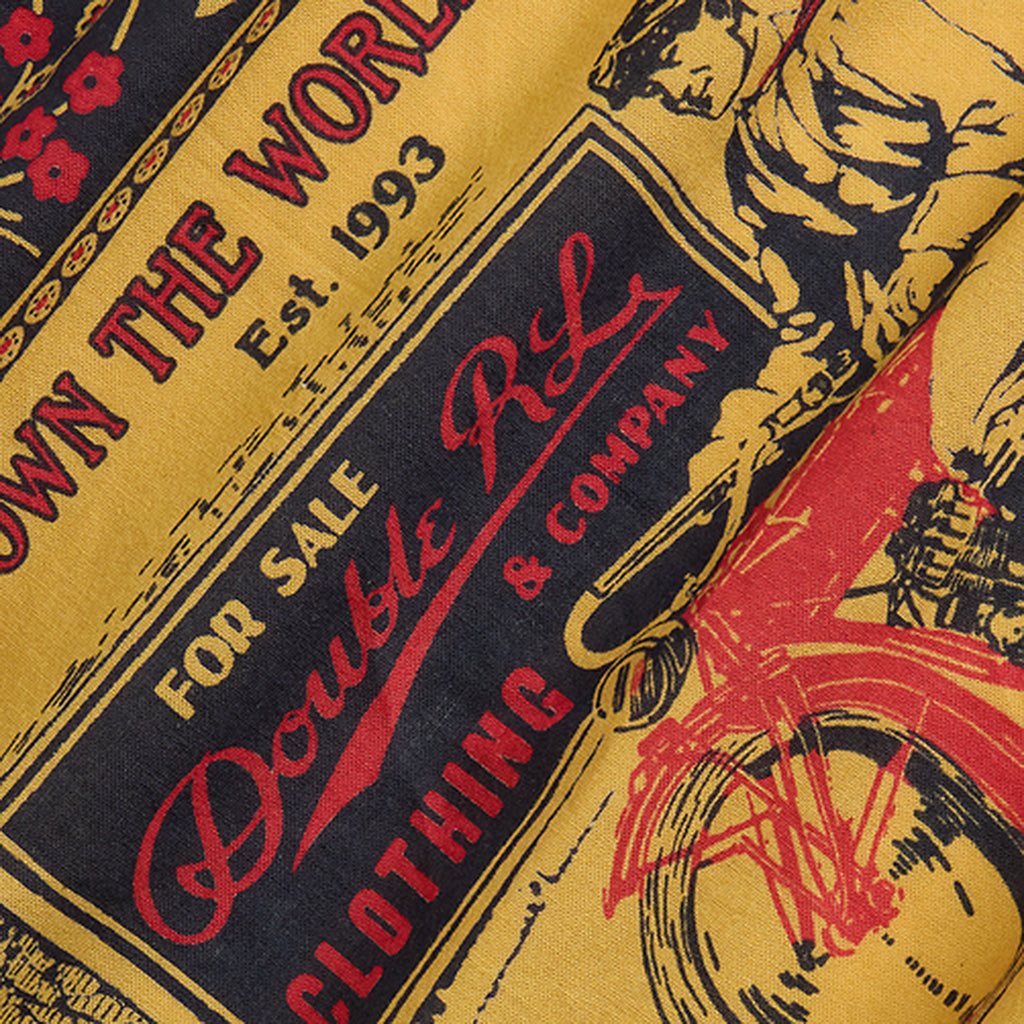 Double RL : MOTORCYCLIST-PRINT COTTON BANDANA