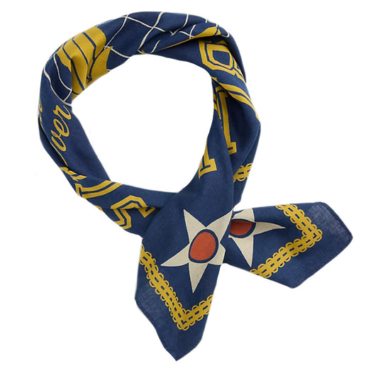 Double RL : LOGO COTTON BANDANA (INDIGO/YELLOW/CREAM)