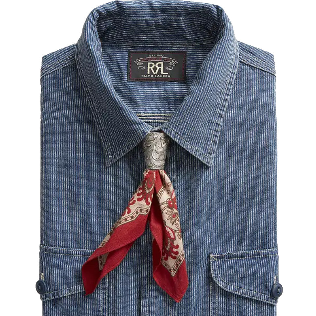 Double RL : ENGRAVED BANDANNA SLIDER (SILVER)