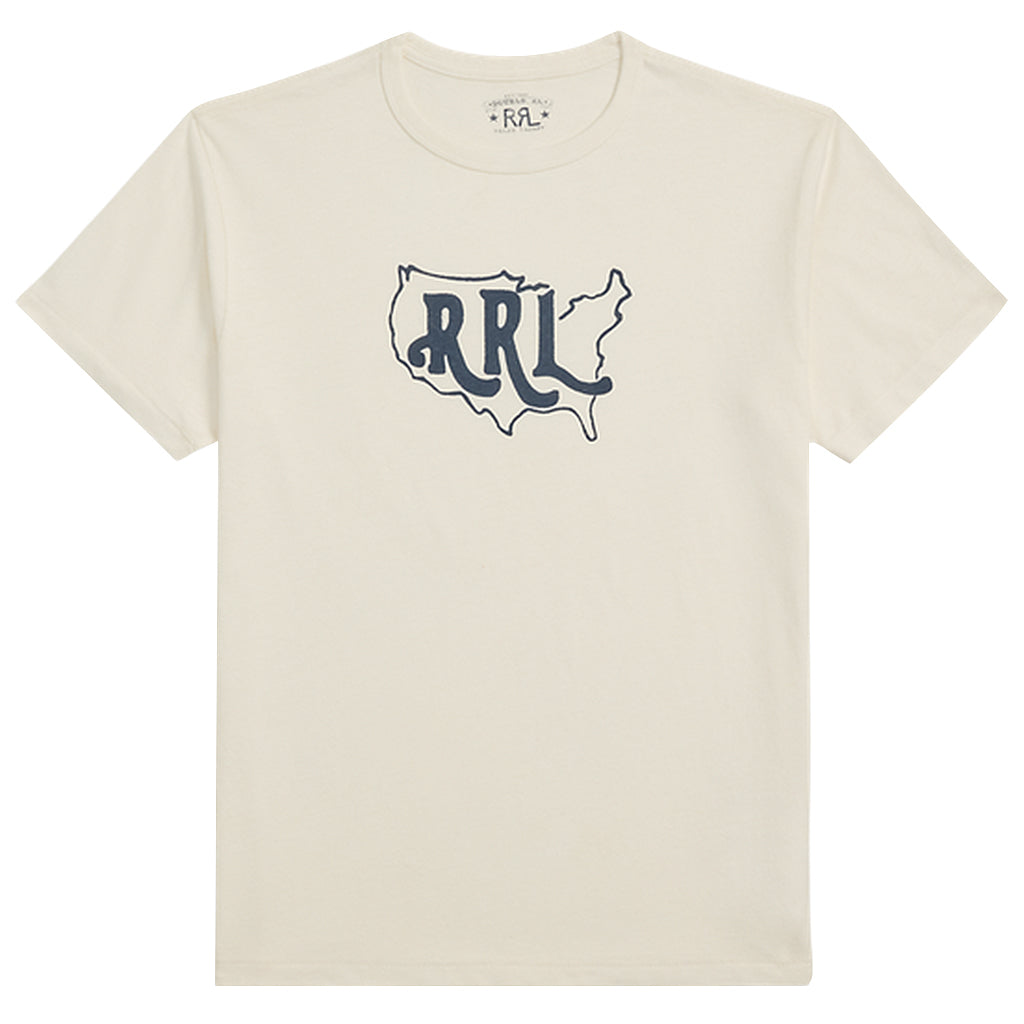 SALE40%OFF】Double RL : LOGO COTTON HEMP JERSEY T-SHIRT (WHITE