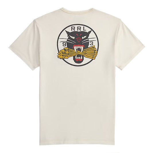 Double RL : GARMENT-DYED JERSEY GRAPHIC T-SHIRT (WARM WHITE)