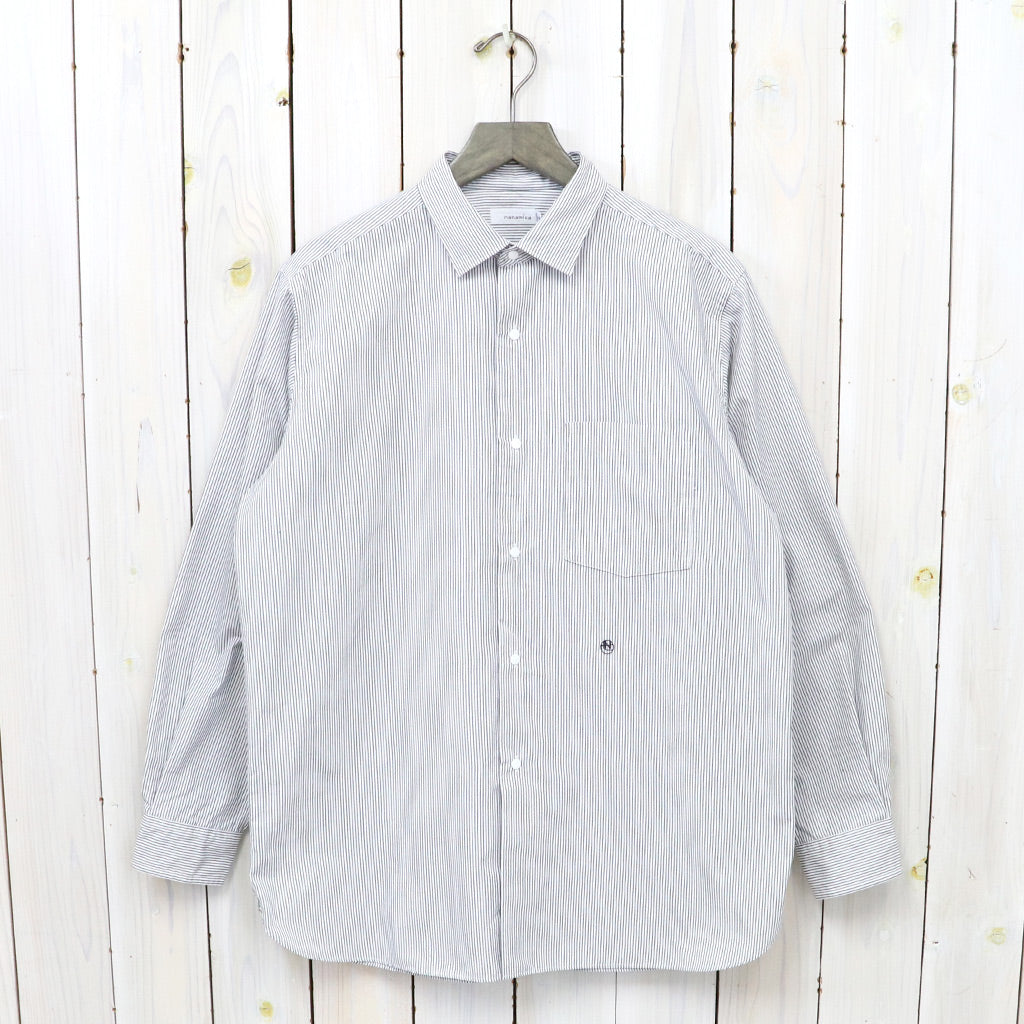 SALE30%OFF】nanamica『Regular Collar Stripe Wind Shirt』(Black