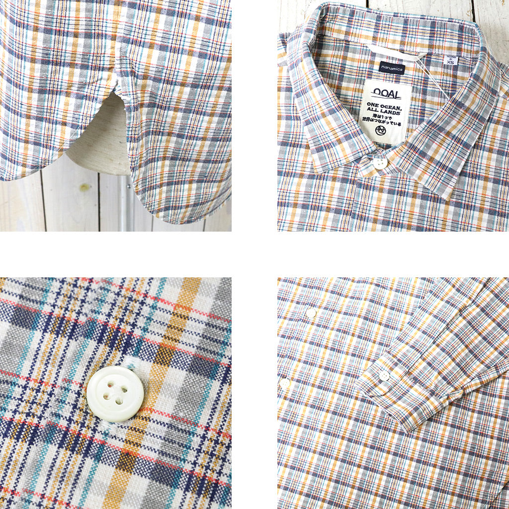 nanamica『Cotton Silk Euro Check Shirt』(Sunset)