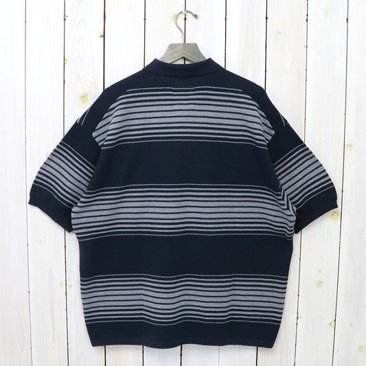 nanamica『Stripe Polo Sweater』(Navy)