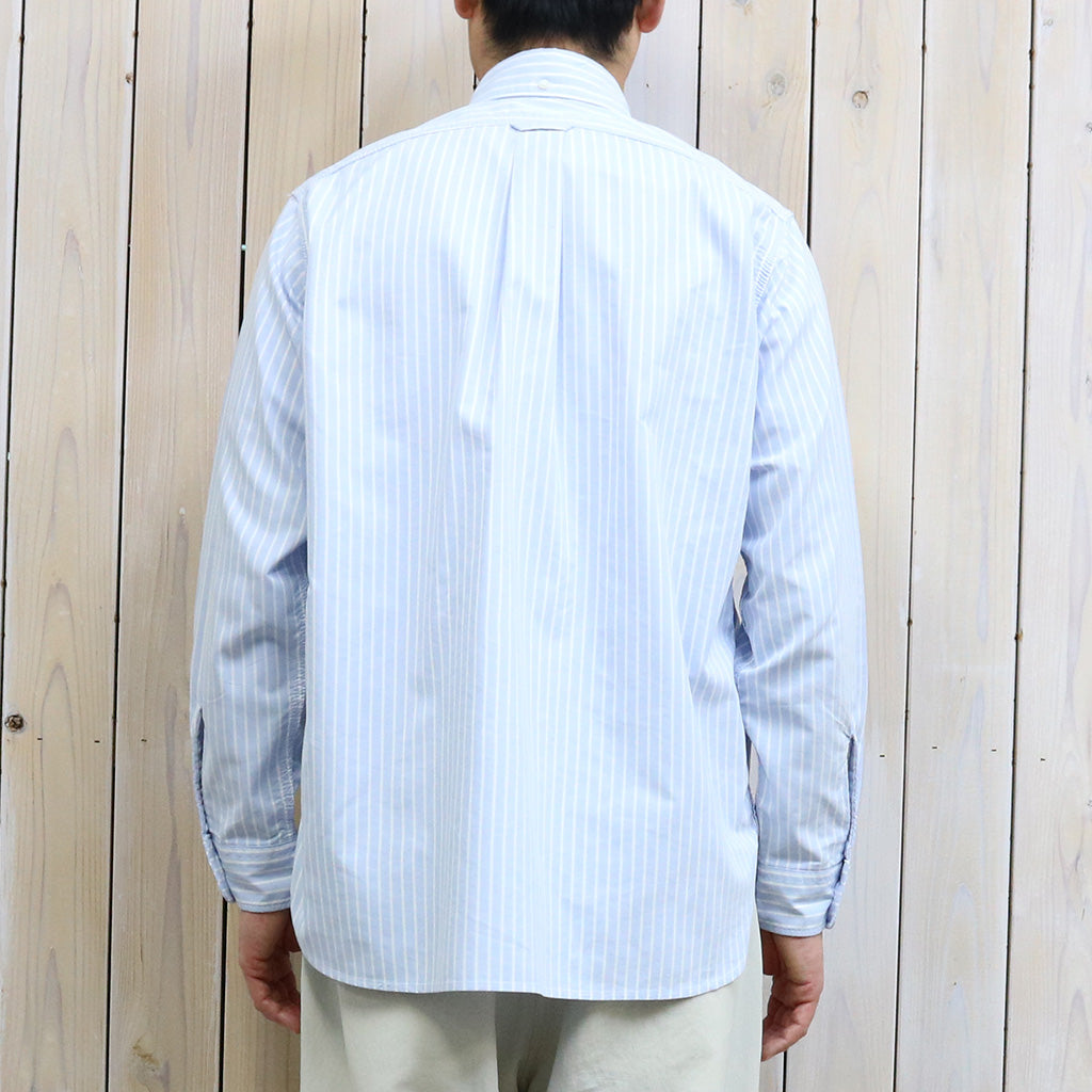 nanamica : Button Down Stripe Wind Shirt (Navy)