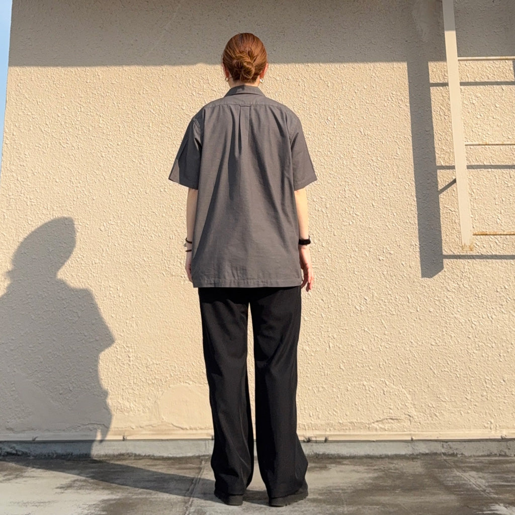 nanamica『Open Collar Panama S/S Shirt』(Gray)