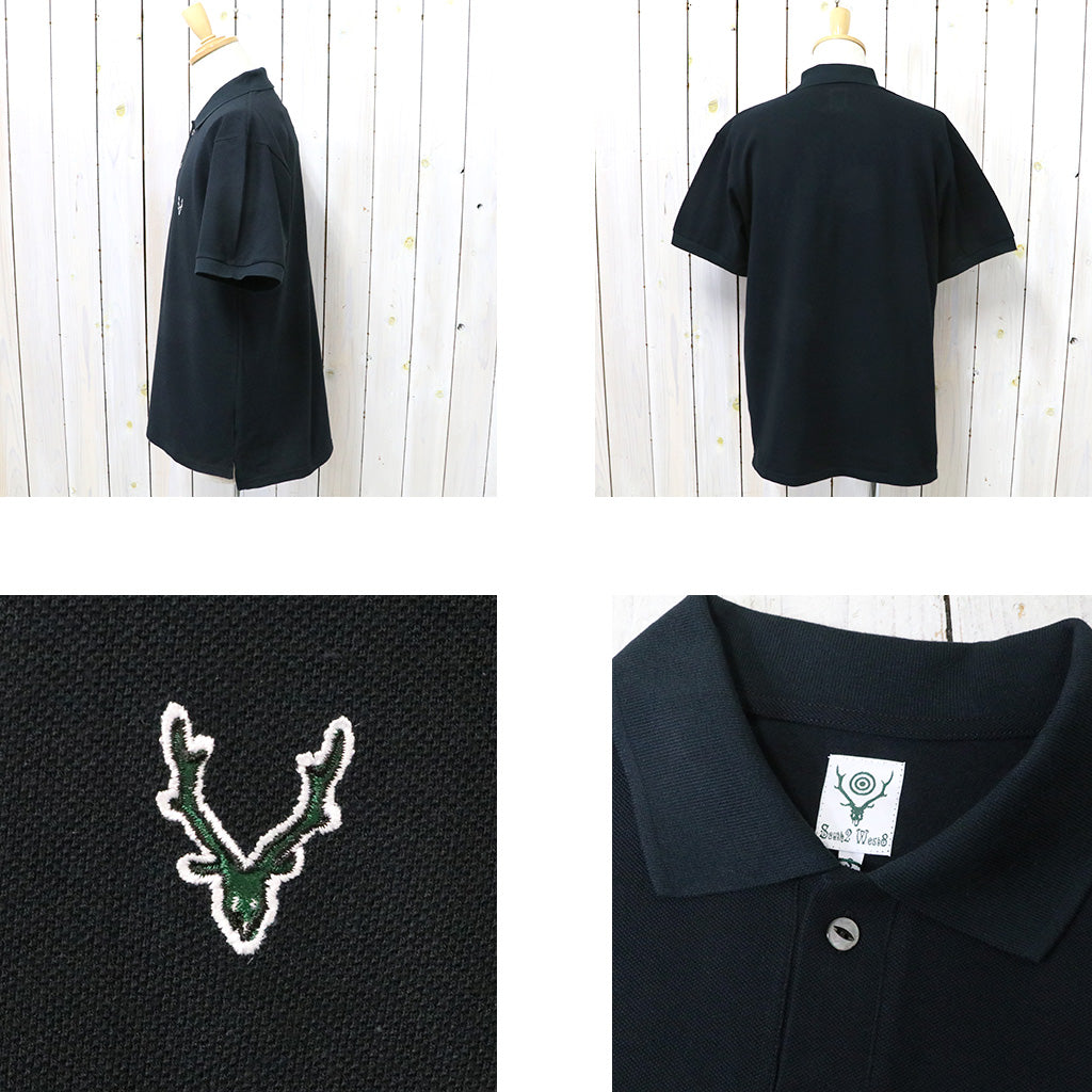 SOUTH2 WEST8 : S/S Polo Shirt-Cotton Pique (Black)