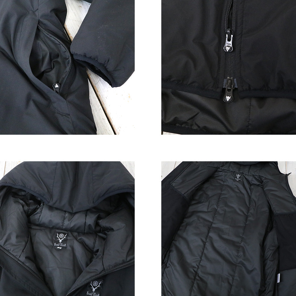SOUTH2 WEST8『Insulator Zipped Parka-Poly Peach Skin』(Black)