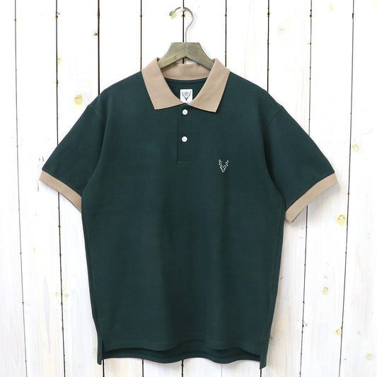 SOUTH2 WEST8 : S/S Polo Shirt-Cotton Pique (Green)