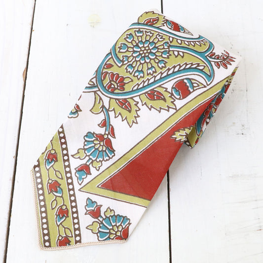 ENGINEERED GARMENTS : Neck Tie-Cotton Floral Stripe Lawn