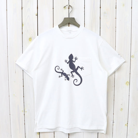 ENGINEERED GARMENTS : Printed Cross Crew Neck T-shirt-Gecko