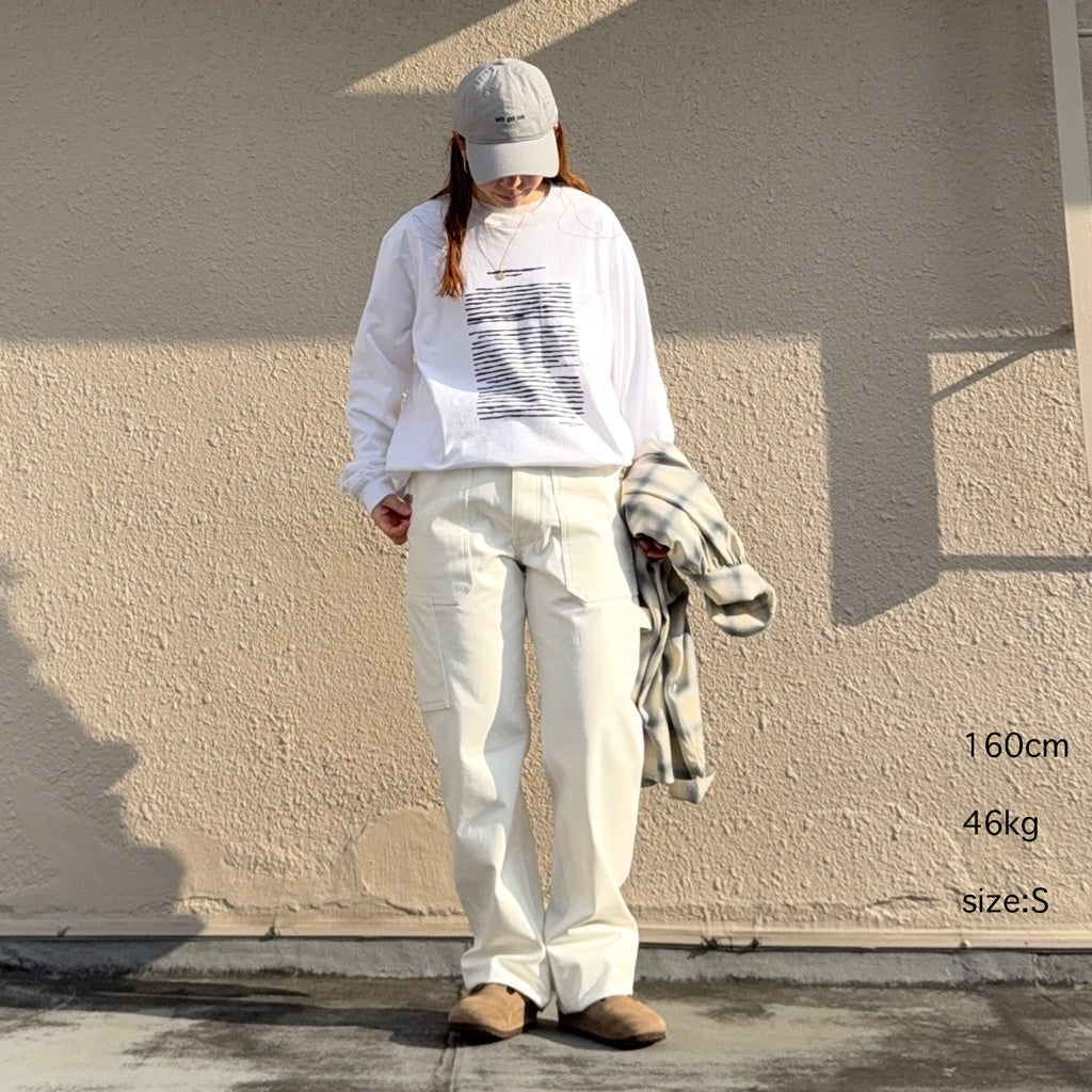 ENGINEERED GARMENTS : Printed Cross Crew Neck L/S T-shirt-Book
