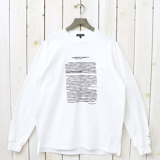 ENGINEERED GARMENTS : Printed Cross Crew Neck L/S T-shirt-Book
