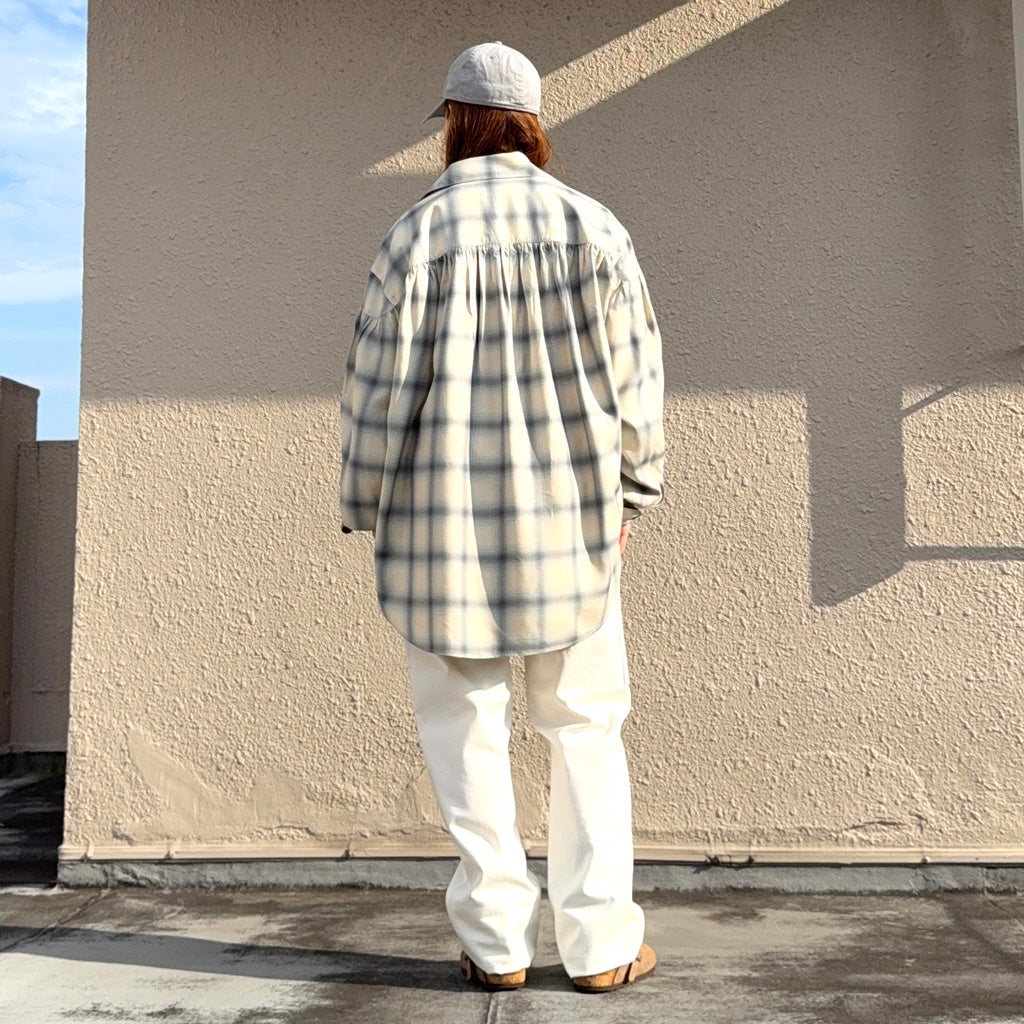 AiE : Painter Shirt-Ombre Rayon Twill (Ecru)