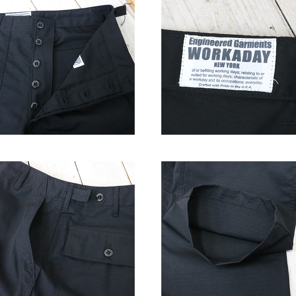 ENGINEERED GARMENTS WORKADAY : Fatigue Pant-Cotton Ripstop (Black)