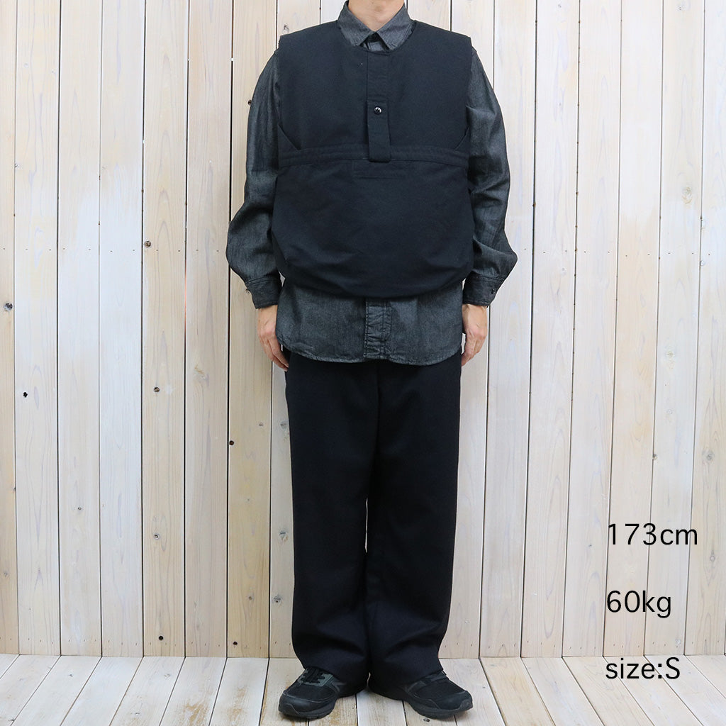 ENGINEERED GARMENTS : Newsboy Vest-Cotton Double Cloth (Black)