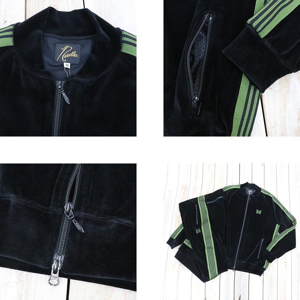 Needles : Rib Collar Track Jacket-C/PE Velour (Black)