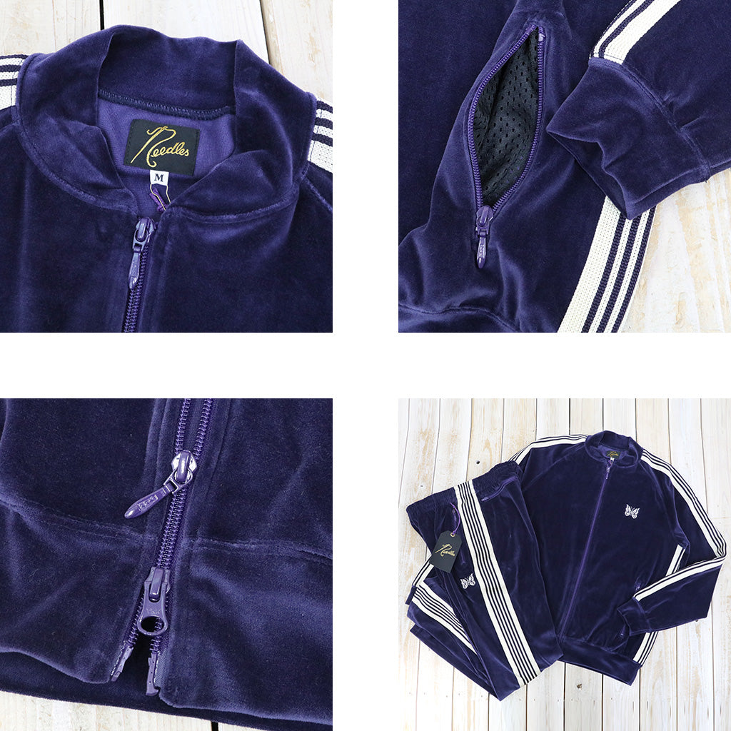 Needles : Rib Collar Track Jacket-C/PE Velour (Navy)