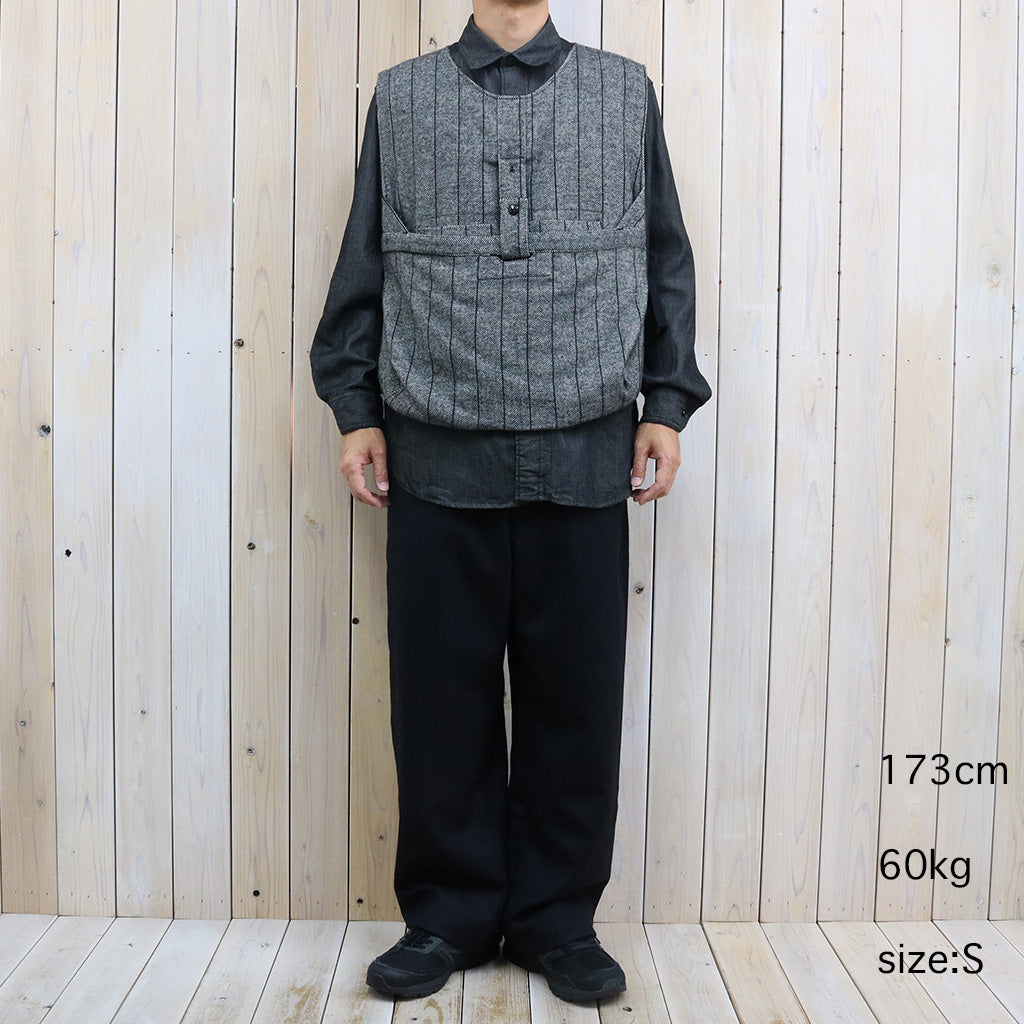 ENGINEERED GARMENTS : Newsboy Vest-Wool Striped HB (Dk.Grey)