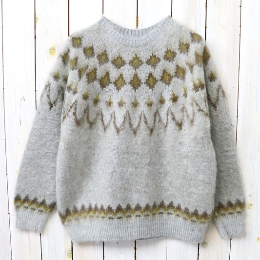 SOUTH2 WEST8 : Mohair Crew Neck Sweater-Nordic Skull (Ice Grey)