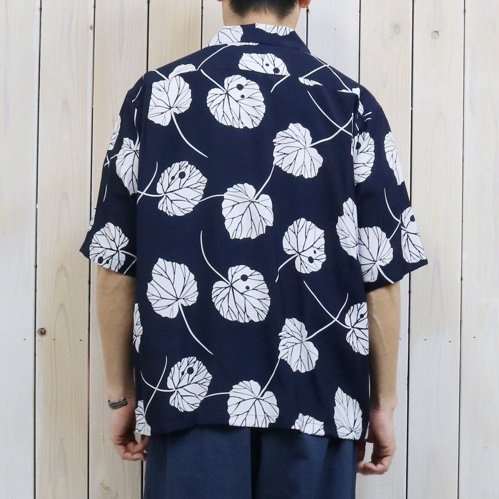 【SALE30%OFF】SOUTH2 WEST8 : S/S Open Collar Shirt-Leaf (Navy)