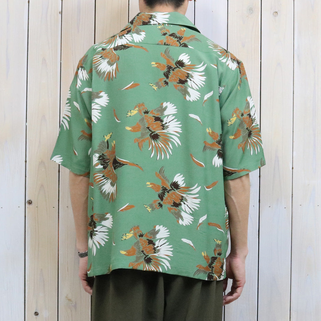 【SALE30%OFF】SOUTH2 WEST8 : S/S Open Collar Shirt-Eagle (Green)