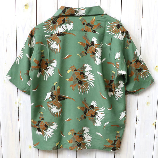 SOUTH2 WEST8 : S/S Open Collar Shirt-Eagle (Green)