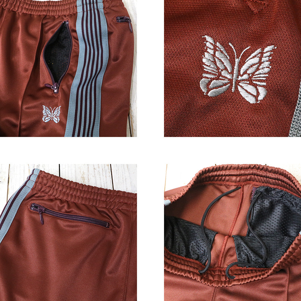 Needles : Narrow Track Pant-Poly Smooth (Rust)