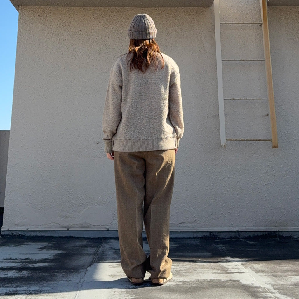 Needles : Knit Cardigan-Crepe Weave Stripe (Taupe)