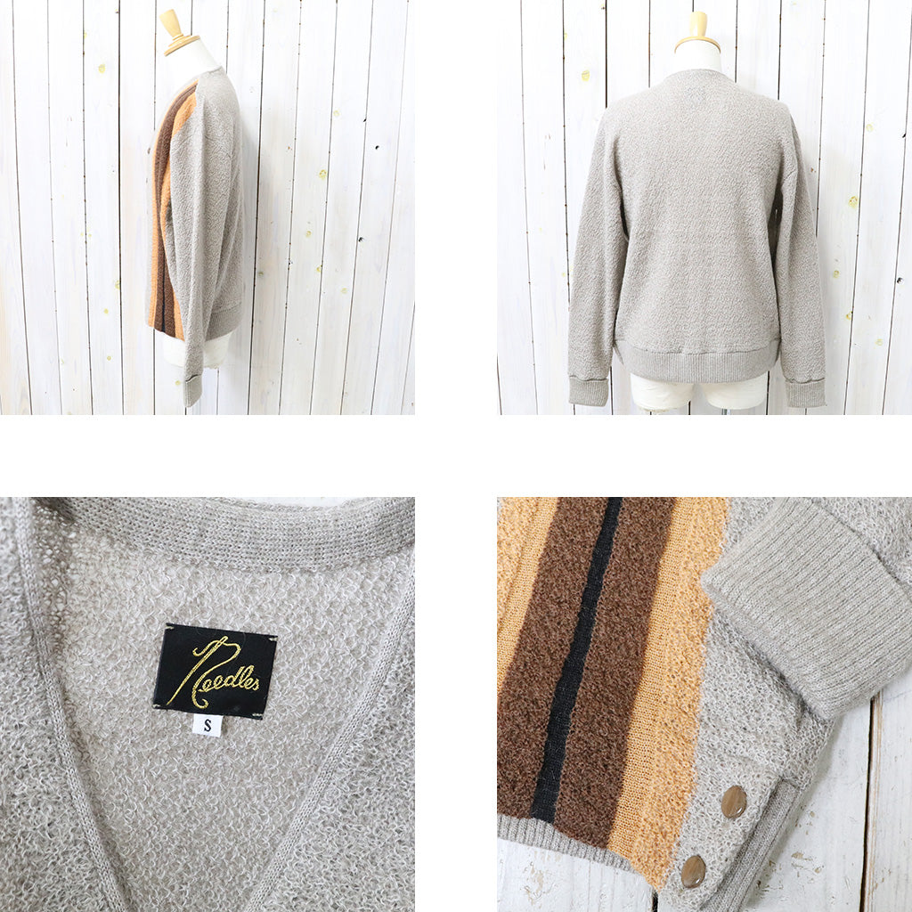 Needles : Knit Cardigan-Crepe Weave Stripe (Taupe)