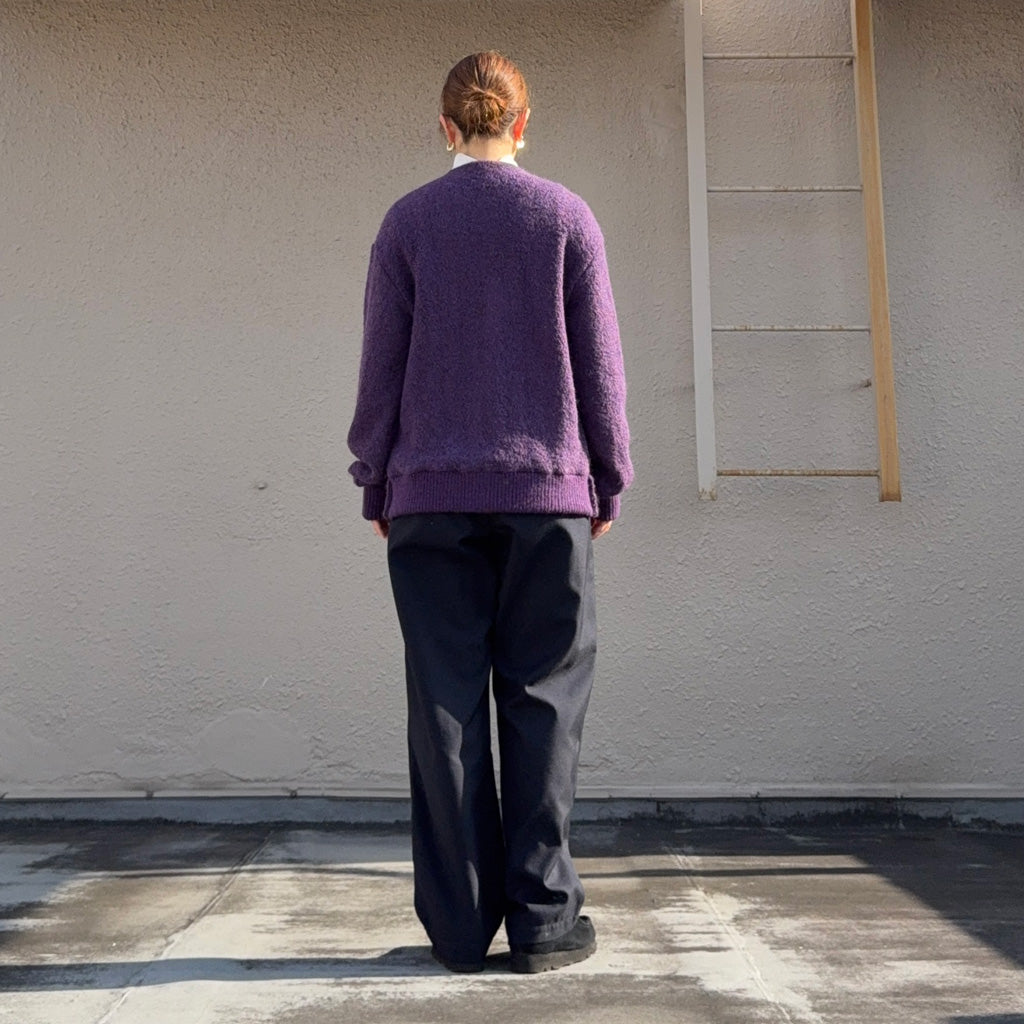 Needles : Knit Cardigan-Crepe Weave Stripe (Purple)