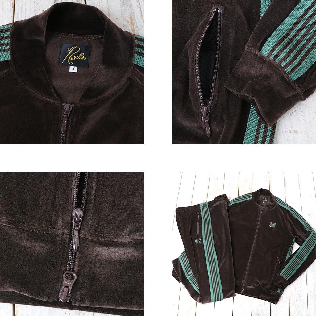 Needles : Rib Collar Track Jacket-C/PE Velour (Brown)