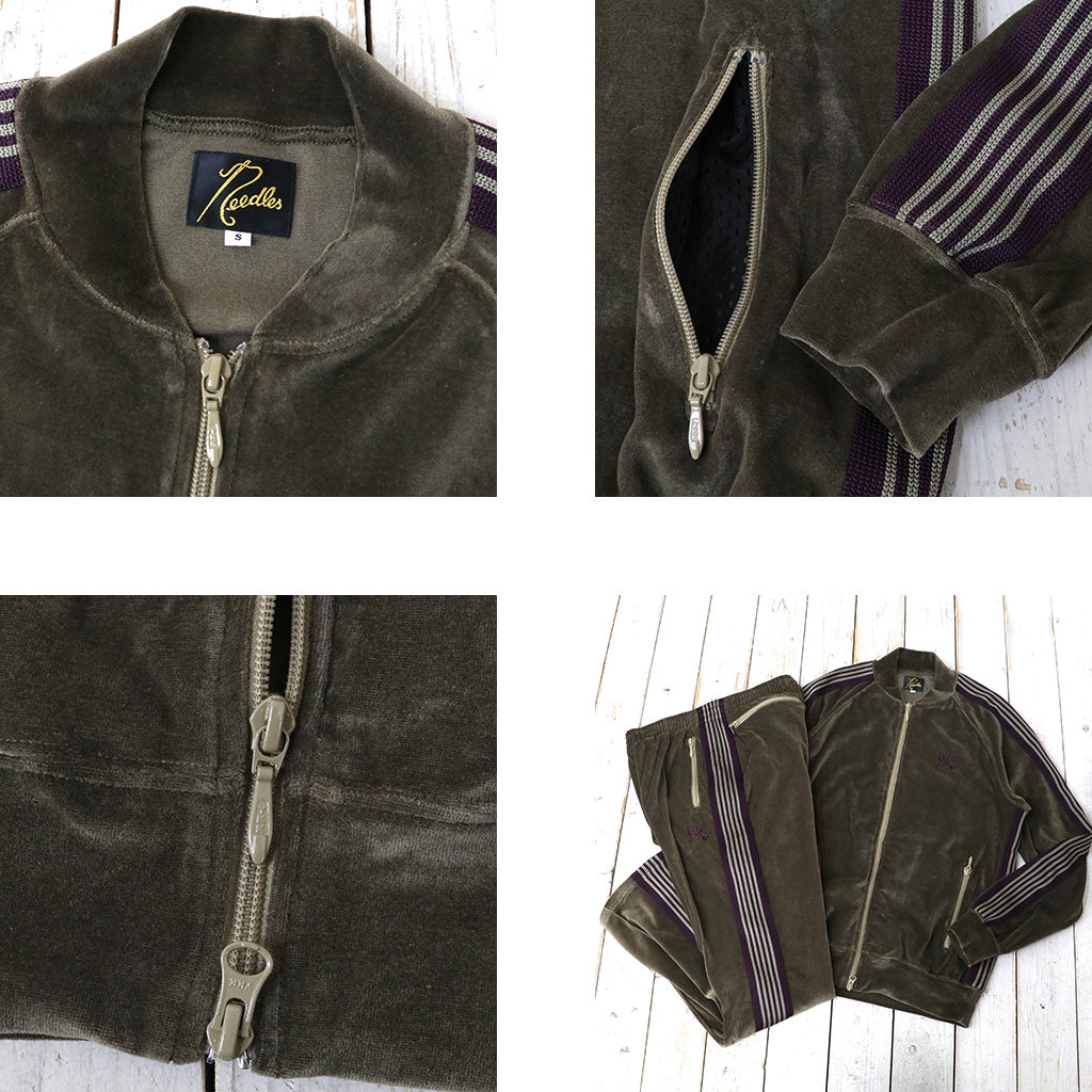 Needles : Rib Collar Track Jacket-C/PE Velour (Taupe)