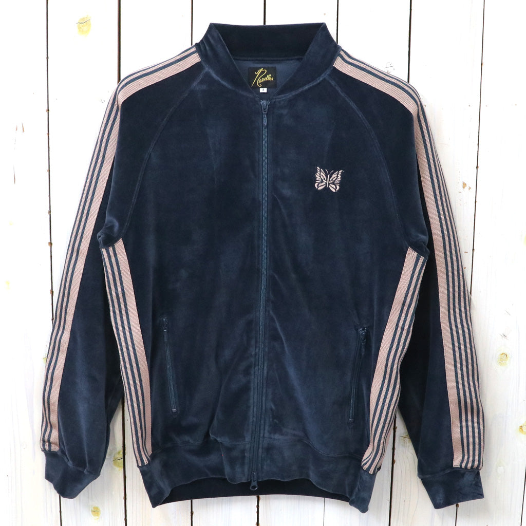 Needles : Rib Collar Track Jacket-C/PE Velour (Steel Blue