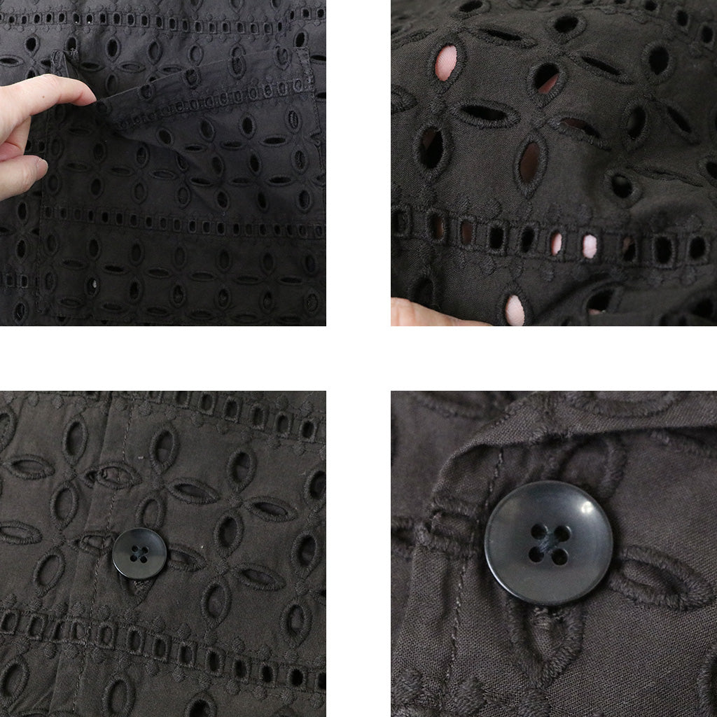 SOUTH2 WEST8 : Cabana Shirt-Cutwork Embroidery (Dk.Brown)