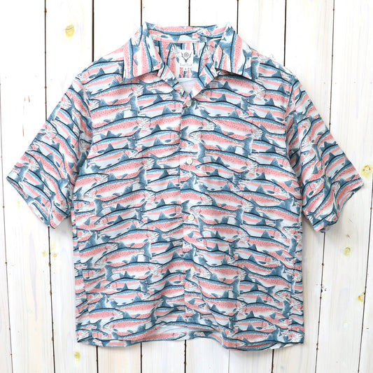 SOUTH2 WEST8 : S/S Open Collar Shirt-Trout (Blue)