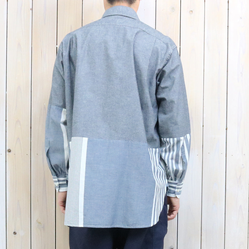 ENGINEERED GARMENTS : Combo Spread Collar Shirt-Cotton Chambray