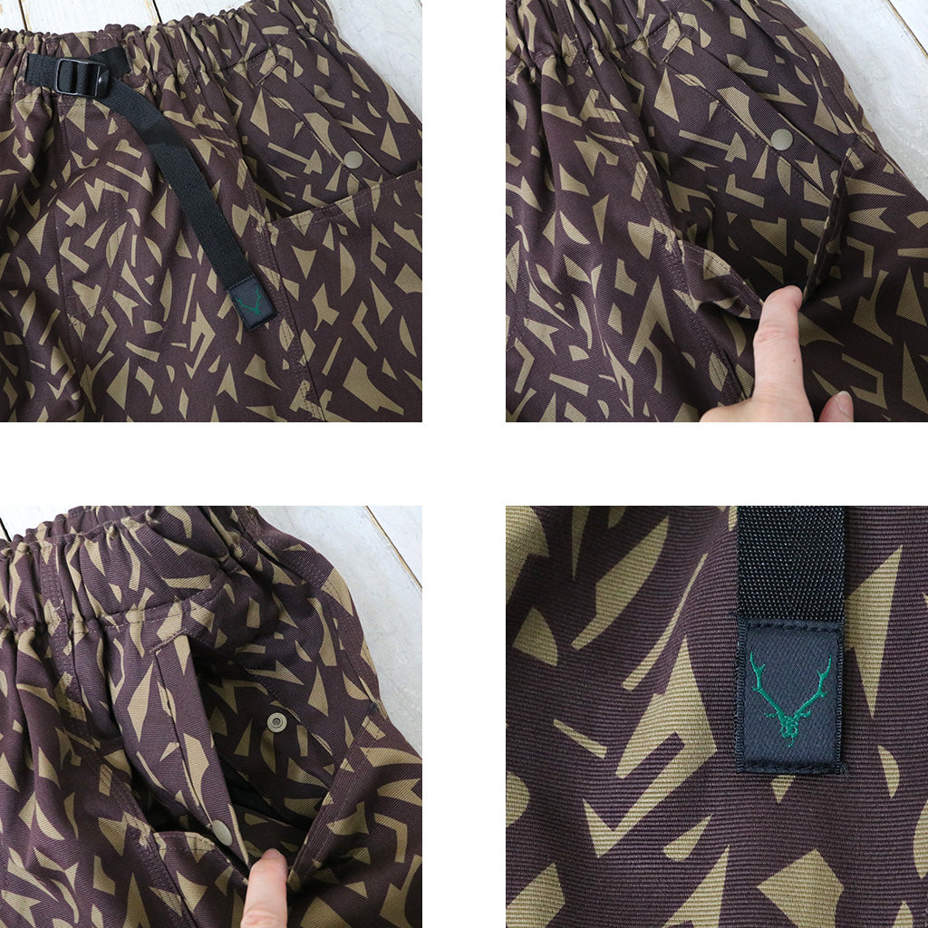 SOUTH2 WEST8 : Belted C.S. Short-Cotton Grosgrain/Printed (Brown)