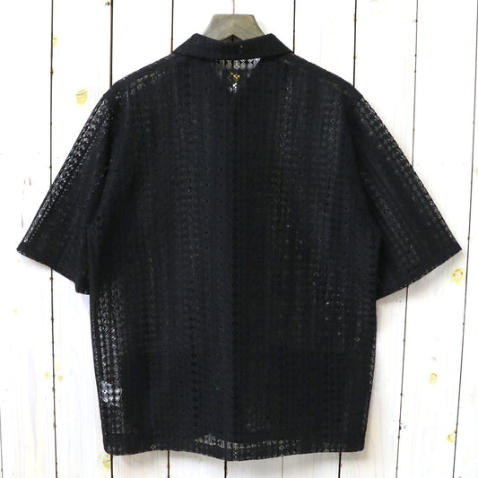 Needles : S/S Widespread Collar Shirt-Raschel Lace