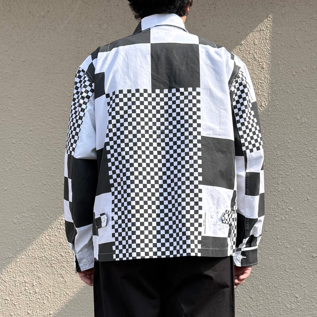 ENGINEERED GARMENTS : Claigton Jacket-Checker Print Cotton Ripstop
