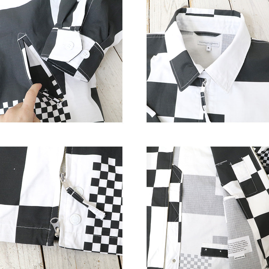 ENGINEERED GARMENTS : Claigton Jacket-Checker Print Cotton Ripstop