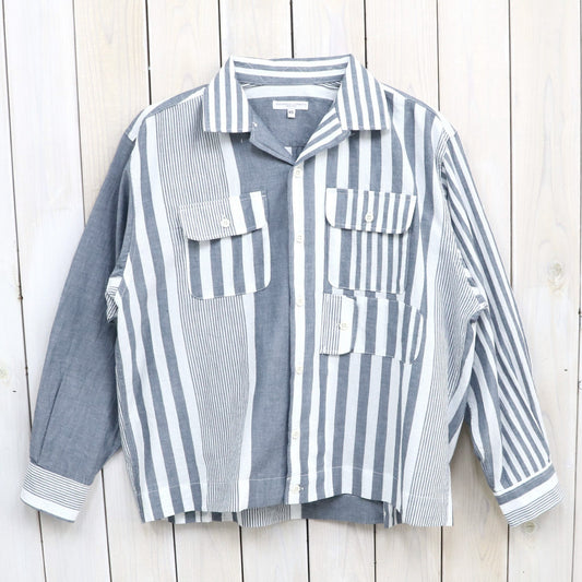 ENGINEERED GARMENTS : Bowling Shirt-Stripe Cotton Chambray