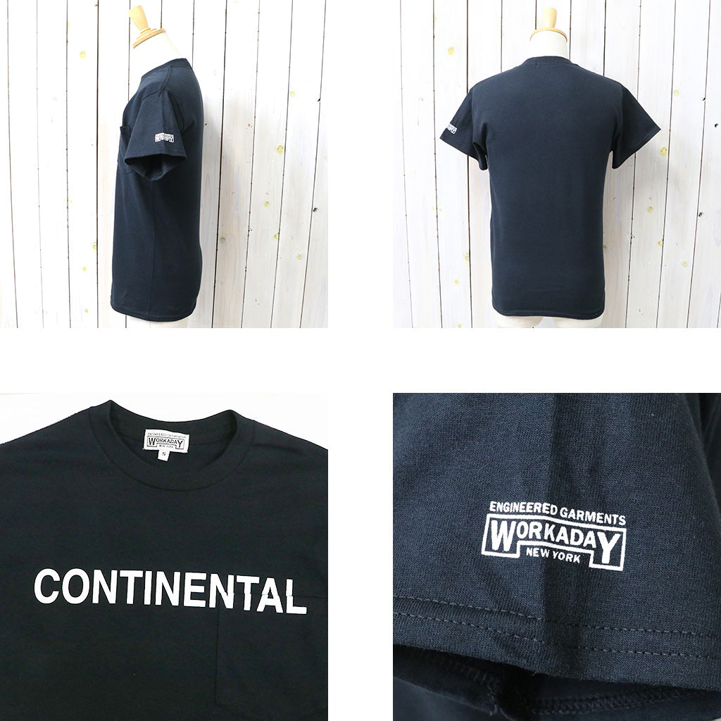 ENGINEERED GARMENTS WORKADAY : Printed S/S Tee-Continental (Black)