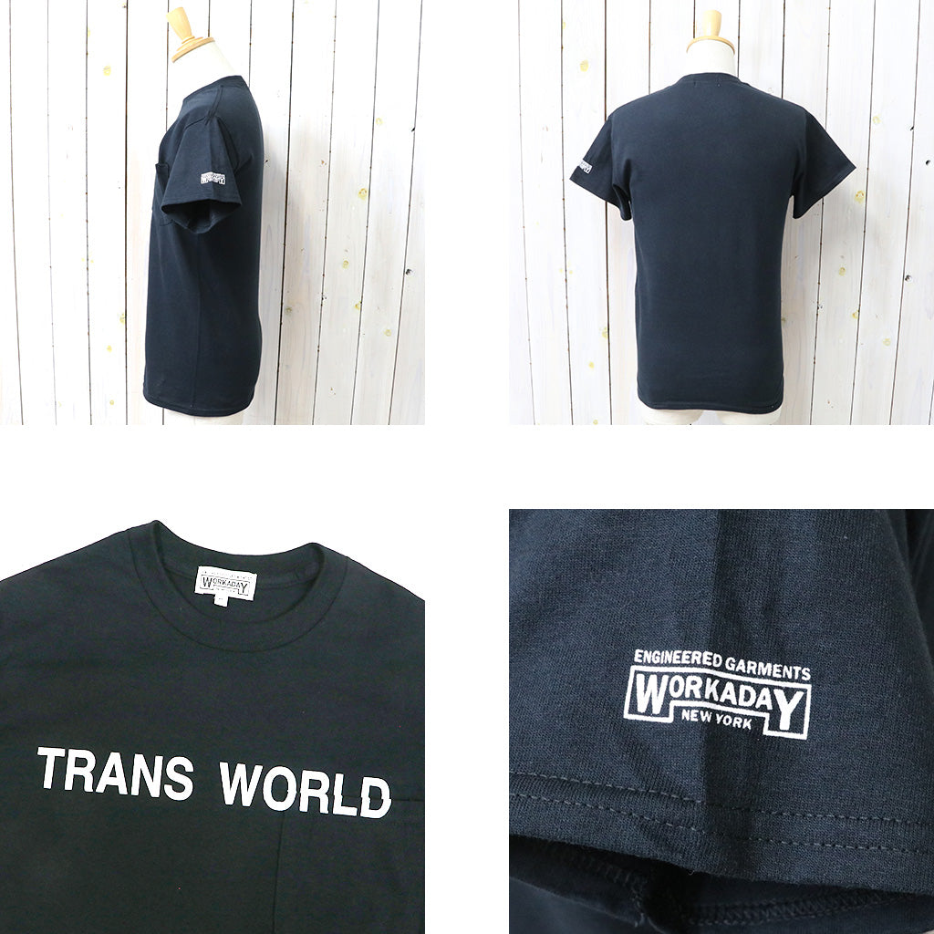 ENGINEERED GARMENTS WORKADAY : Printed S/S Tee-Trans World (Black)