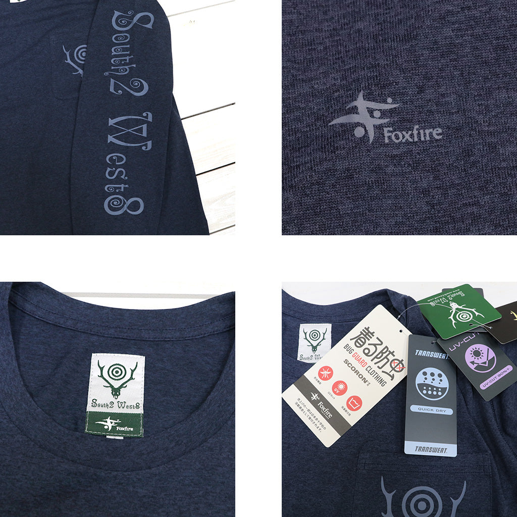 South2 West8xFoxfire : L/S Round Pocket Tee-SCORON (Navy)