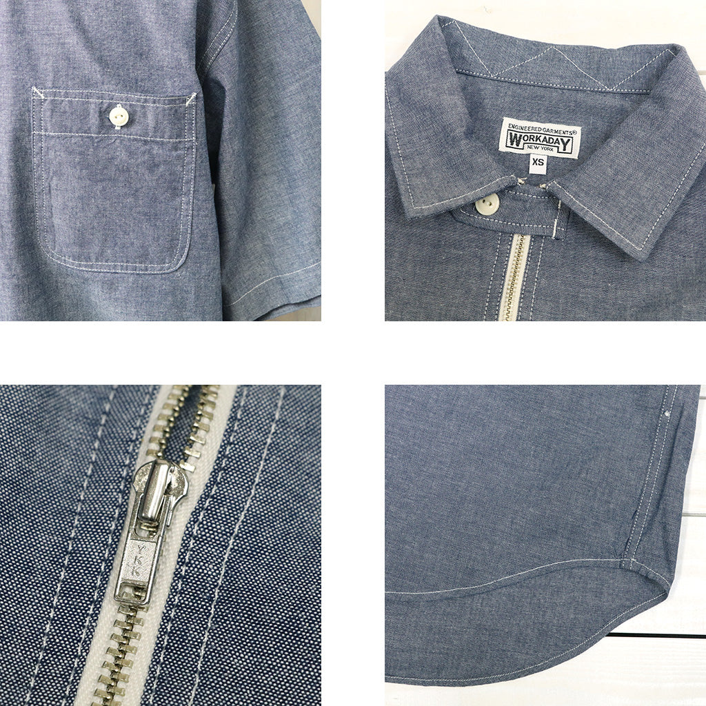 ENGINEERED GARMENTS WORKADAY : Spinnaker Shirt-Cotton Chambray